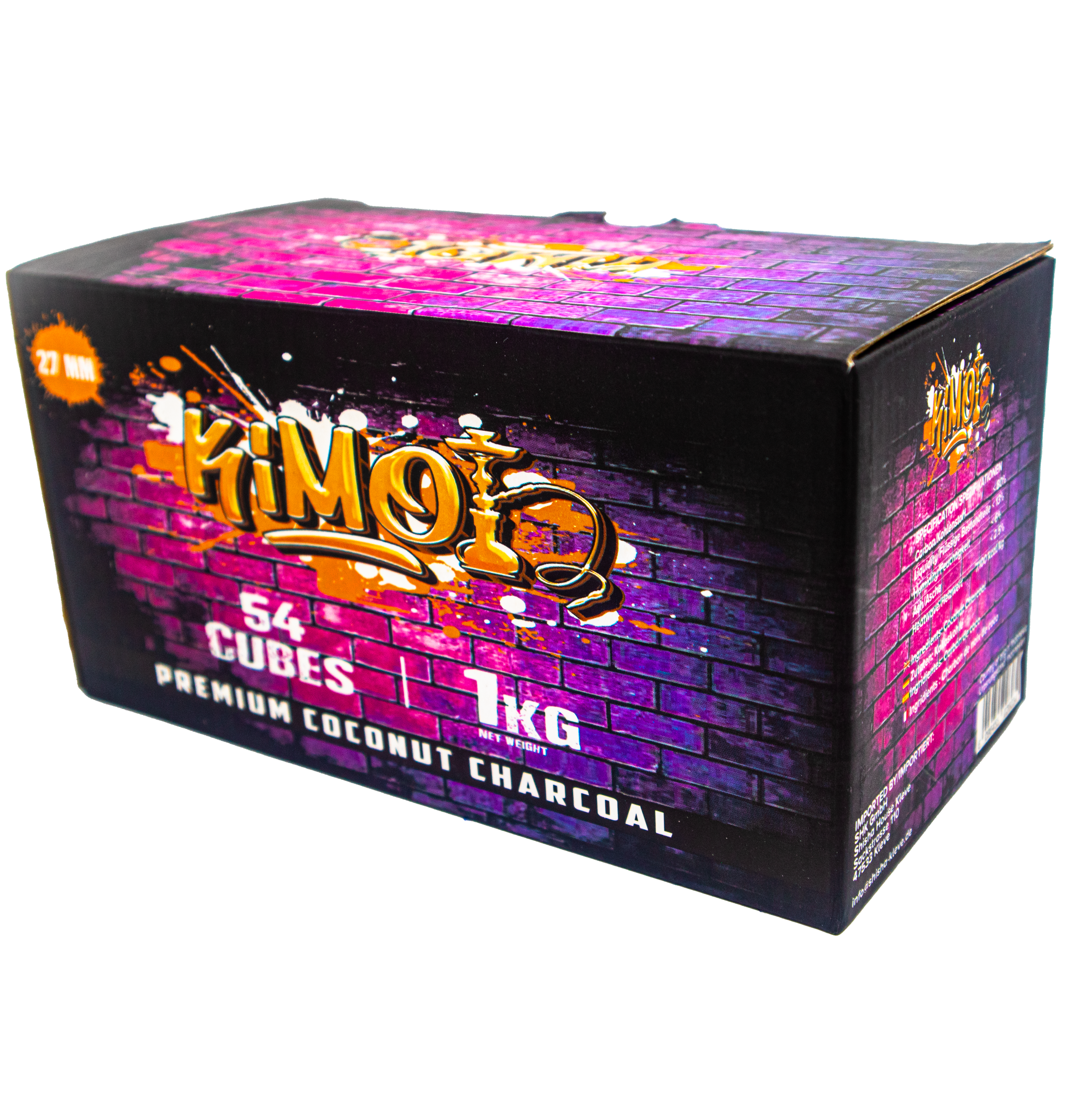 KIMO Charcoal Cubes Premium (27Mm) (1KG*20PC)