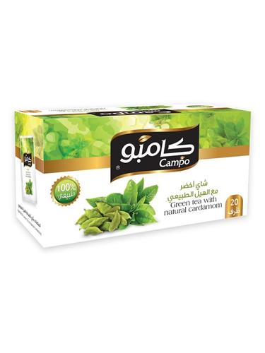 CAMPO Green Tea With Natural Cardamom (20X2GR*20PC)